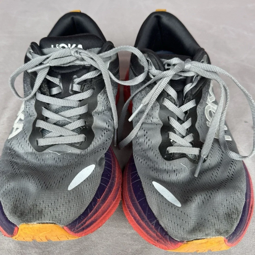 Size 8d - Hoka One One Bondi 8 Grey Black White Red‎ Men's Shoes